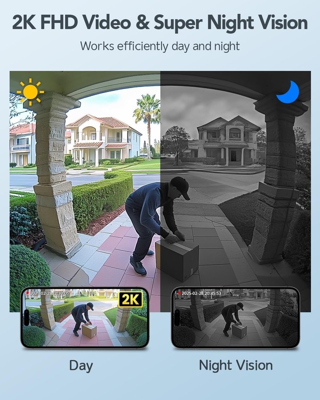 Smart Battery Doorbell with Live View, Night Vision & Human Detection Features gallery