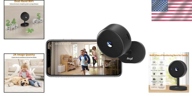 5G Indoor Camera for Home Security, 2K Security Camera, Pet/Baby/Dog Camera with gallery