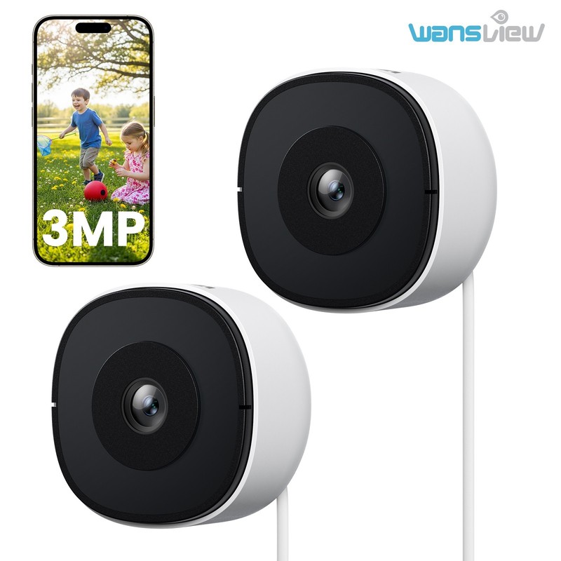 2Pack Wansview Window Camera WIFI6 Wireless Smart Security Camera AI Detection