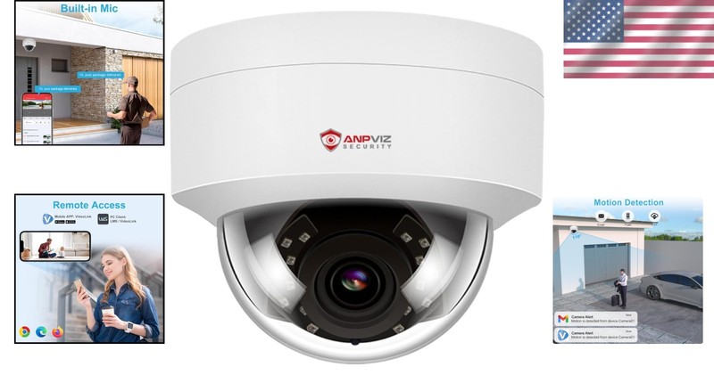 4MP PoE Dome Camera with 98ft Night Vision & Waterproof for Indoor/Outdoor gallery