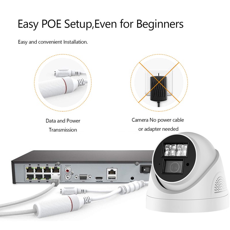 4MP POE IP One-way Audio Security Camera Infrared Night Vision Surveillance Cam gallery