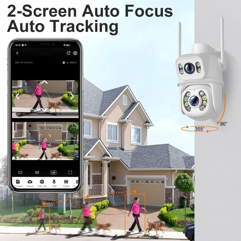 WiFi 6MP FHD Wireless PTZ IP Camera Security CCTV Waterproof 2-Way Audio Motion gallery