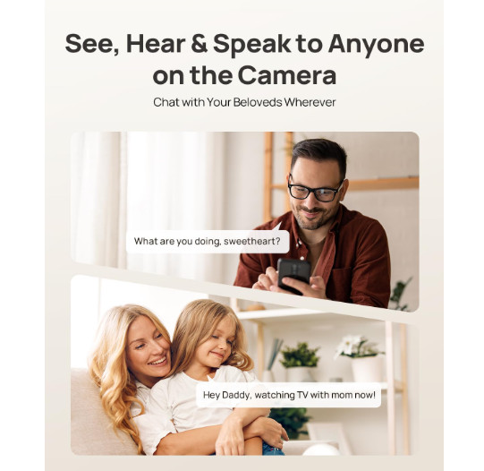 (2 Pack) Cámara interior 4K UHD 360° con seguimiento automático, WiFi dual y de gallery
