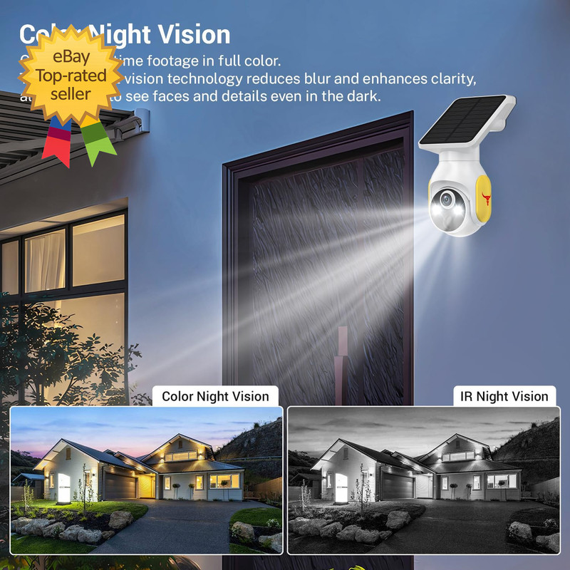 1080P Security Camera Wireless with Solar Panel AI Human Detection 2 Way Audio.. gallery
