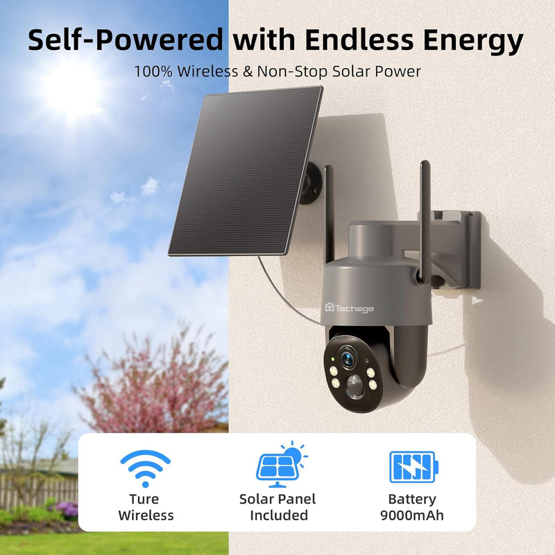 4G LTE Cellular Solar Security Camera Wireless Outdoor, 2.5K NO Wifi gallery
