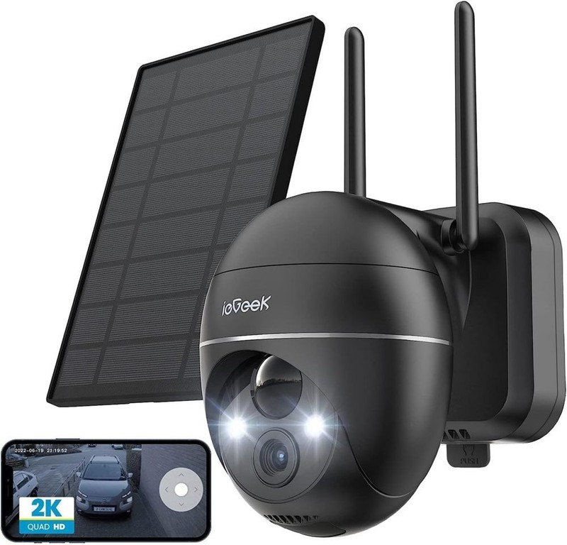 ieGeek 360° PTZ Security Camera Wireless Outdoor Solar Powered 2K with Spotlight