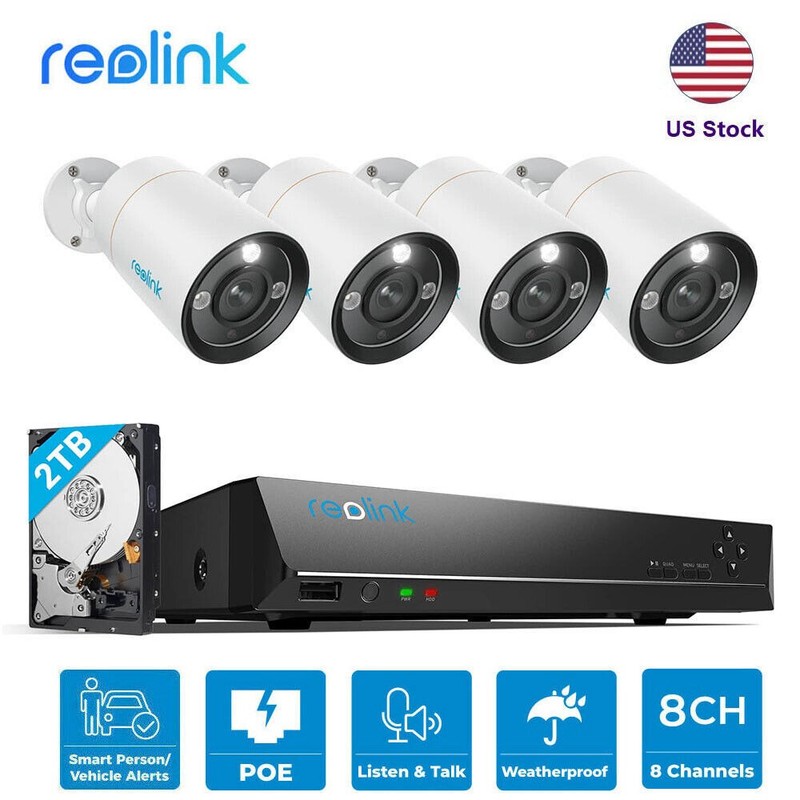 Reolink 2TB 8CH NVR 12MP POE 2-Way Audio Person Detection Security Camera System gallery