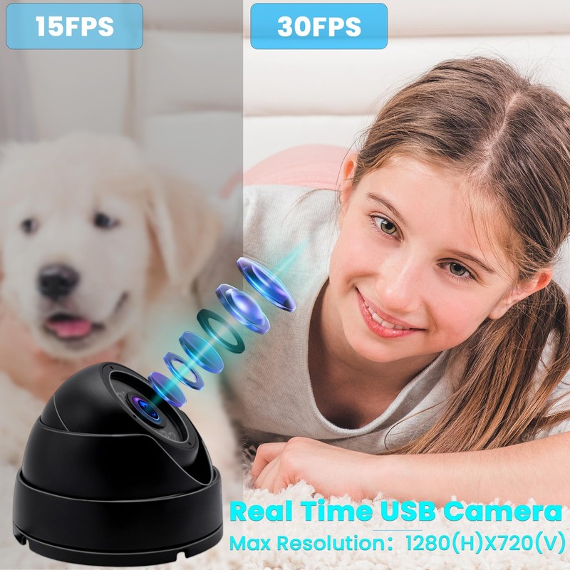 USB Outdoor Dome USB Webcam, 720P Day & Night Vision USB for Computer, Waterp... gallery