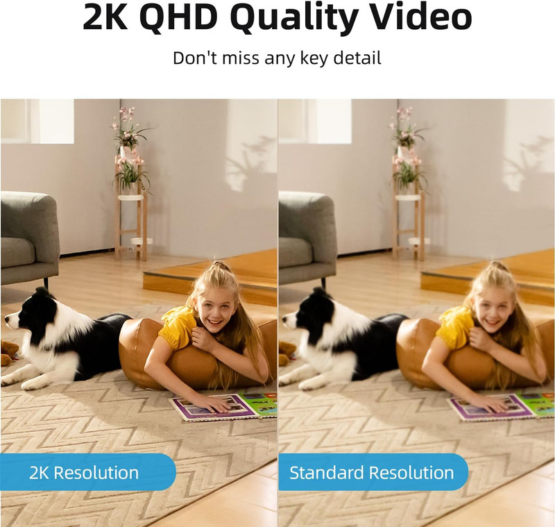 2K Indoor Camera,Baby Monitor for Home Security with 2.4Ghz Wifi Only | 360° Hom gallery