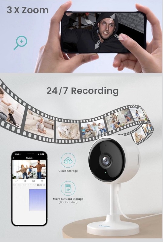 Bundle of (2) WiFi 2K Smart Camera Home Security, Video & Audio, Baby Monitors gallery