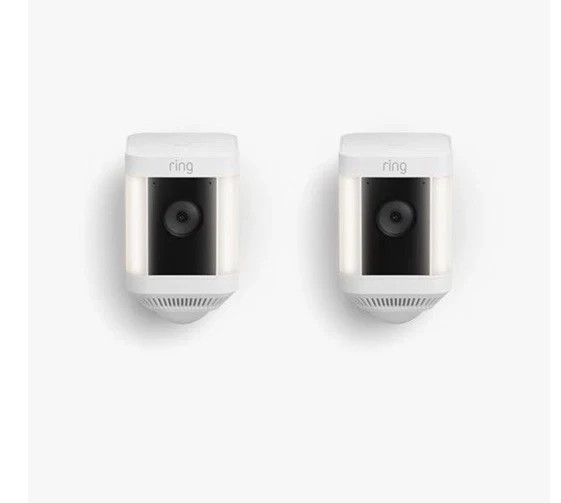 Ring Spotlight Cam Plus Camera Indoor/Outdoor Wireless + Battery - 2-Pack- White gallery