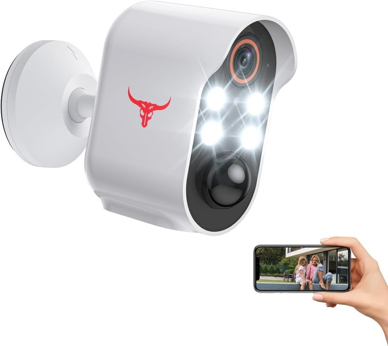 Wireless 1080p Security Camera with Night Vision, AI Detection, 2-Way Talk White gallery