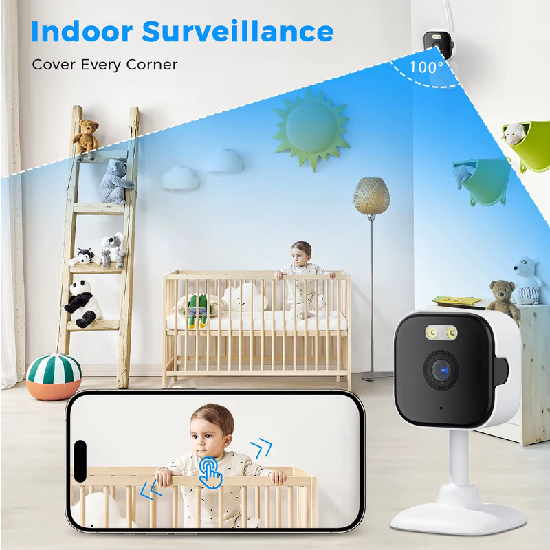 5MP Mini Cube Camera Wifi Indoor Two Way Audio Human Detection Home 3MP CCTV Sec gallery
