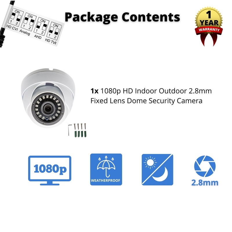 HD 1080p Day Night Vision Indoor Outdoor Weatherproof CCTV Security Camera gallery