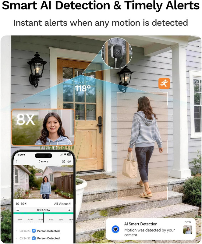 5MP 3K Window Camera for Home Security, Wifi6 Safeview Camera | Blacklight Full- gallery