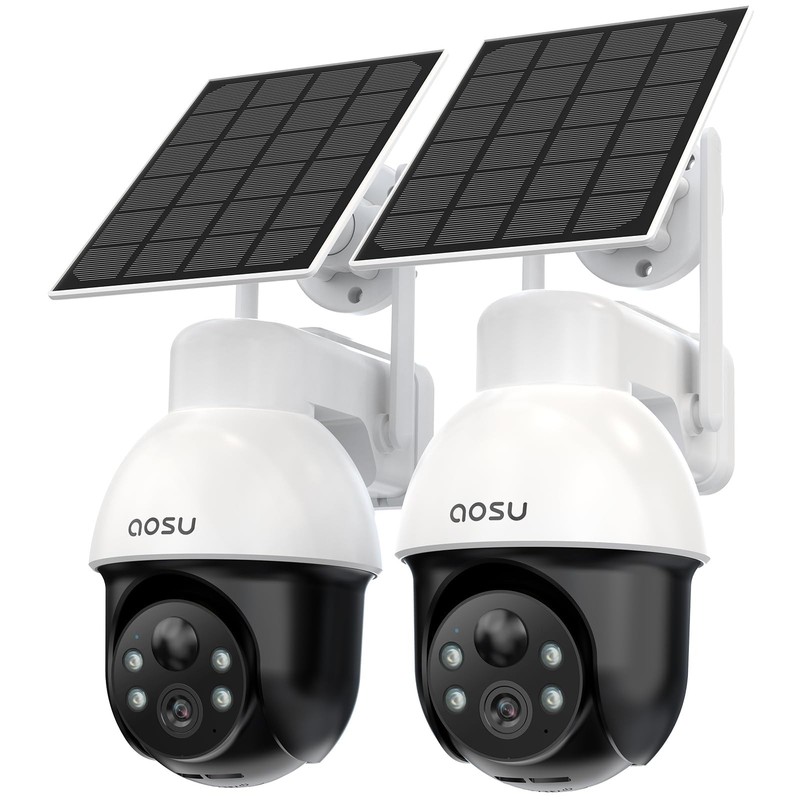 3K/5MP Solar Security Cameras System Wireless Outdoor, Battery Powered WiFi C…