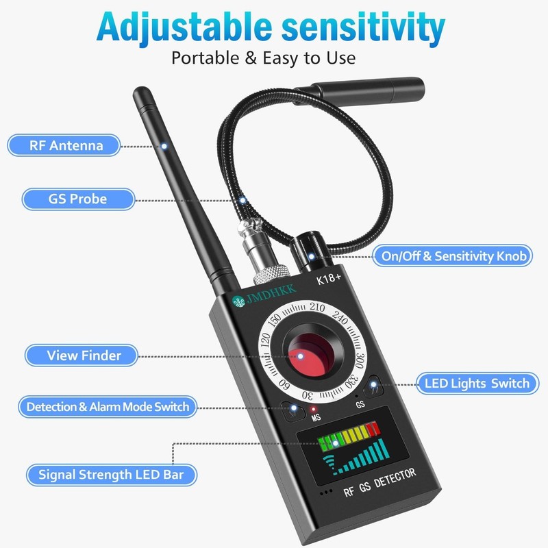 Hidden Camera Detector with Magnetic Detection - Bug Detection for Privacy gallery