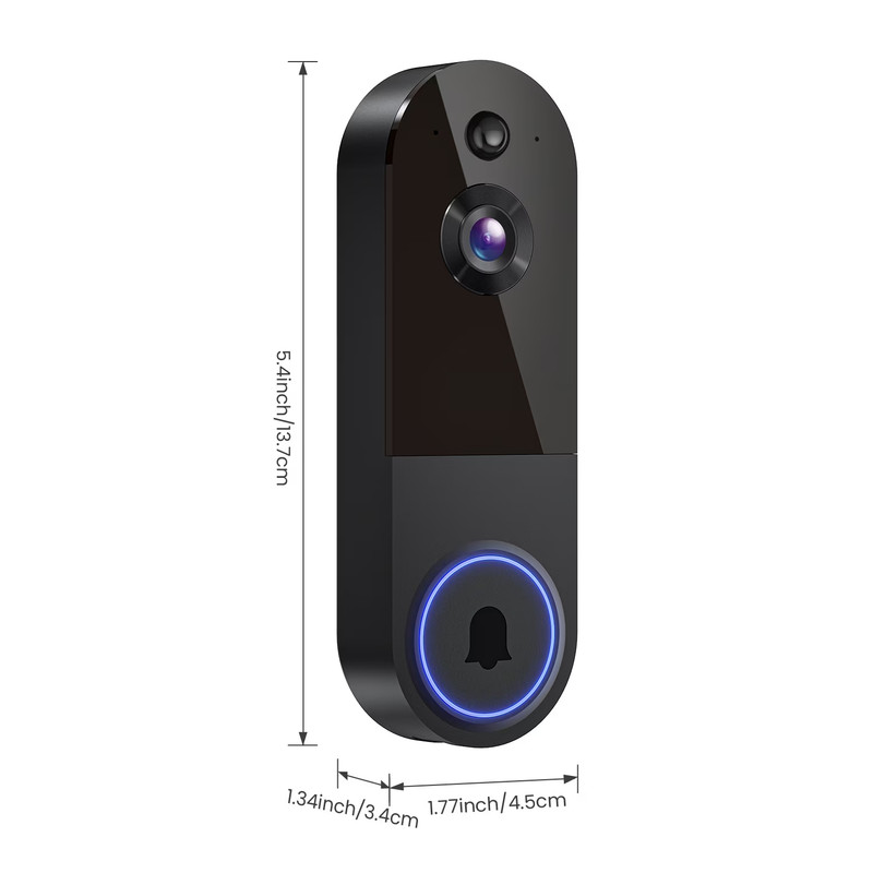 Wireless Doorbell Camera with Rechargeable Battery, 1080P Resolution, 2-Way Audi gallery