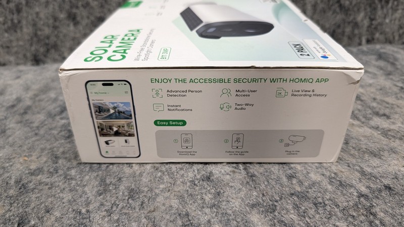 2 Pack HomiQ 3MP 2K Solar Camera, 5Ghz & 2.4Ghz WiFi 3MP, WHITE 🔥New🔥 gallery