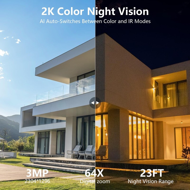 Wansview Solar Security Camera Wireless 360°PTZ 2K Dual-Cam Human Detection gallery