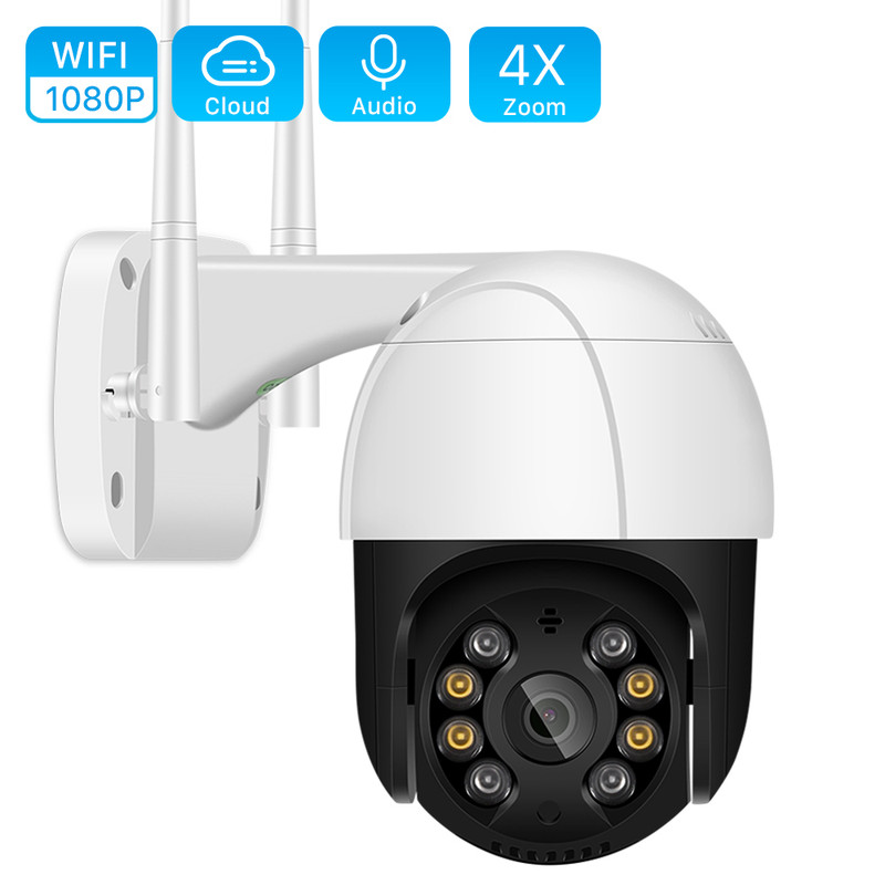 1080P PTZ Wifi IP Camera Outdoor 4X Digital Zoom AI Human Detect Wireless Camera
