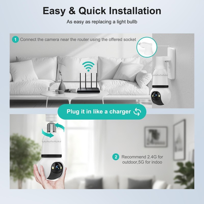 2K Camaras De Seguridad 360 Inalambricas Solar 5G Y 2.4G 24/7 Para Casa Exterior gallery