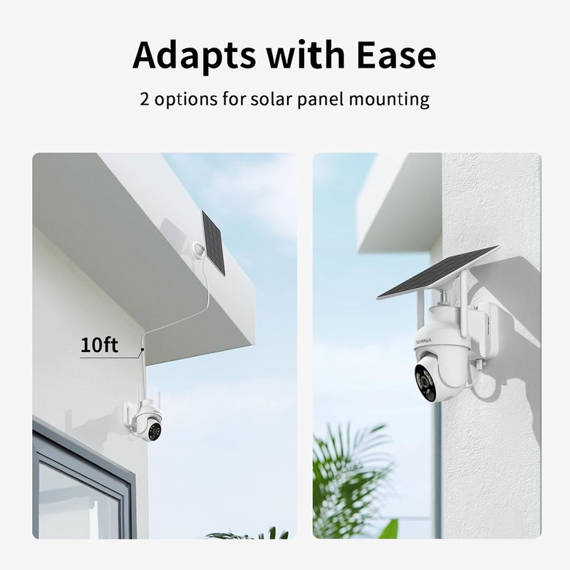 SEHMUA 2K Solar Security Cameras 2 Pack 360 PTZ WiFi gallery