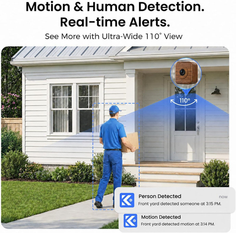 3MP 2K Window Security Camera for Home, No Subscription | Magnetic Mount, Full-C gallery