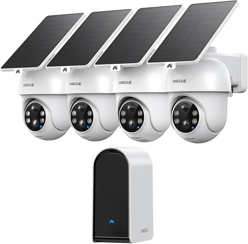 Security Cameras Wireless Outdoor Home System, 4 Camera Kit, No Subscription Fee