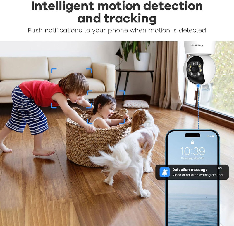 Smart Security Camera, 1080P Home Security Camera, Pan & Tilt 2.4Ghz Indoor IP C gallery