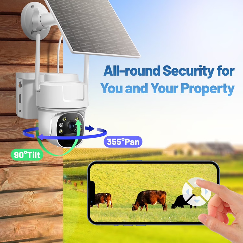 4G LTE Cellular Security Camera, Solar Cameras Wireless Outdoor, No Wifi Cam wit gallery