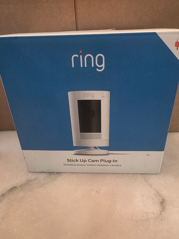 ☆☆ Ships today ☆☆ RING Stick Up Cam Plug-In, 1080p HD, Indoor / Outdoor – New
