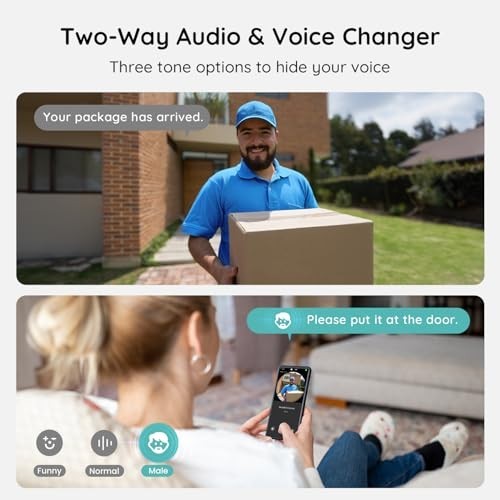 Wireless Video Doorbell Camera, 180° Wide Angle, 2K HD, AI Human Detection, Nigh gallery