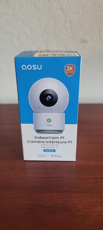 AOSU 2K Indoor Smart Security Camera with 360° PTZ Smart Motion Tracking – White