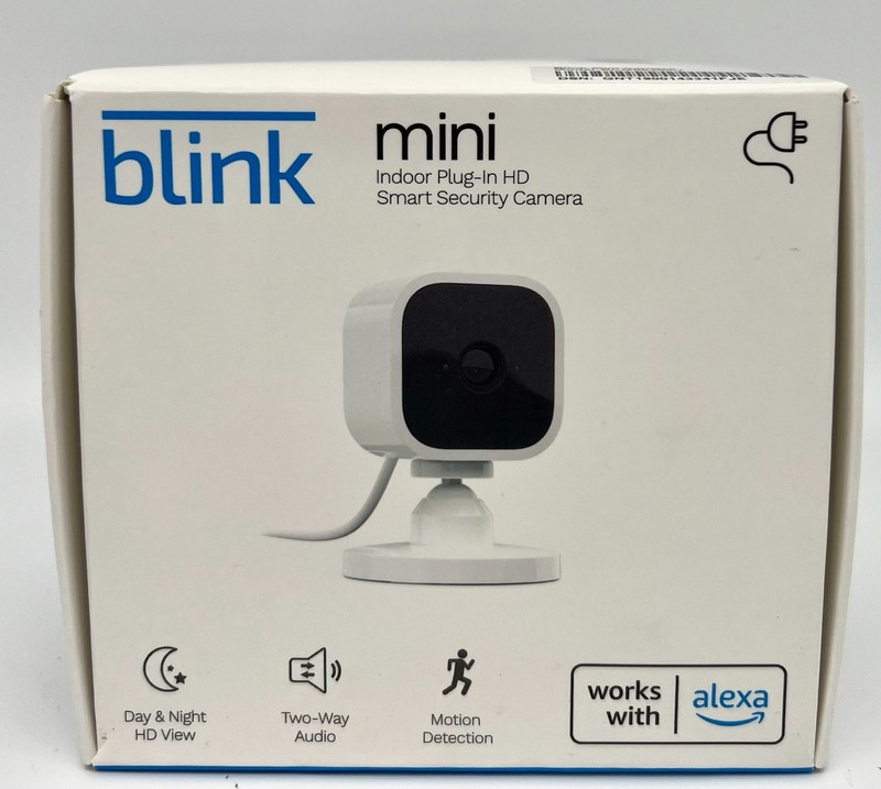 Blink Mini Compact indoor plug-in smart security camera 1080p HD