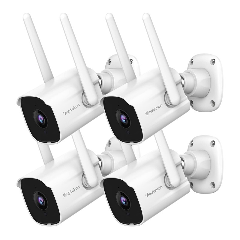 2K Home Security Cameras, 4 Pack Wired WiFi Outdoor Security Cameras with Nig…