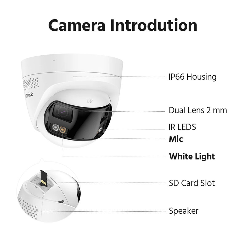 ANNKE 8MP Camera Security Dual Lens Human Detect Two Way Audio 180° Wide View An gallery