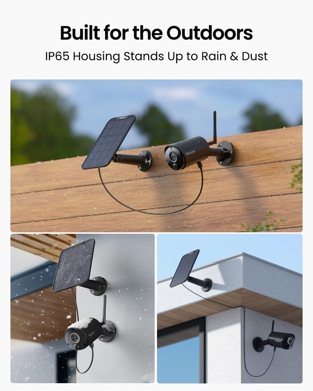 Argus Eco Black+Solar Panel 2K 5MP Solar Security Camera Outdoor for Home Sur... gallery