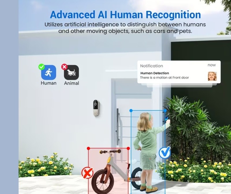 Smart Wireless Video Doorbell 1080p with Cloud Storage, Night Vision, Instant Al gallery