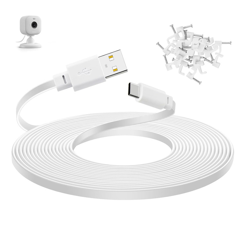 30 Ft Power Cord for Blink Mini 2 Security Camera, Blink Outdoor 4, Long USB C E gallery
