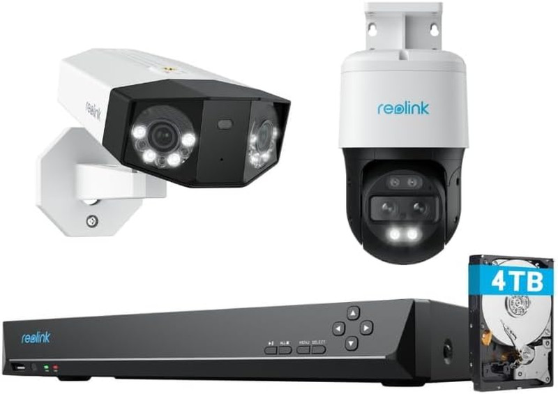 Duo 3 Poe 16MP UHD Dual-Lens Security Camera Bundle with 360 Camera with Dual-Le