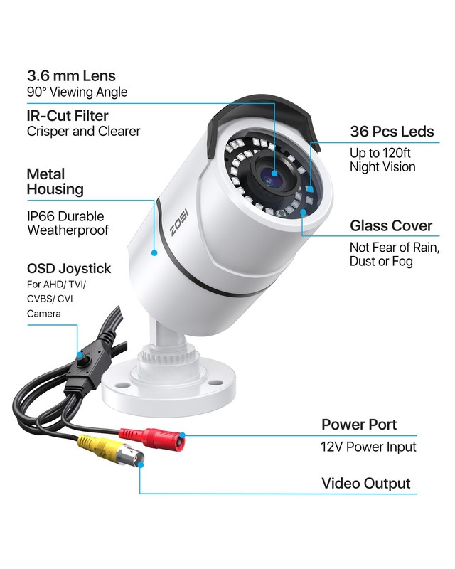 Camara De Seguridad Tipo Bala Với Vision Nocturna Para Interior Y Exterior gallery