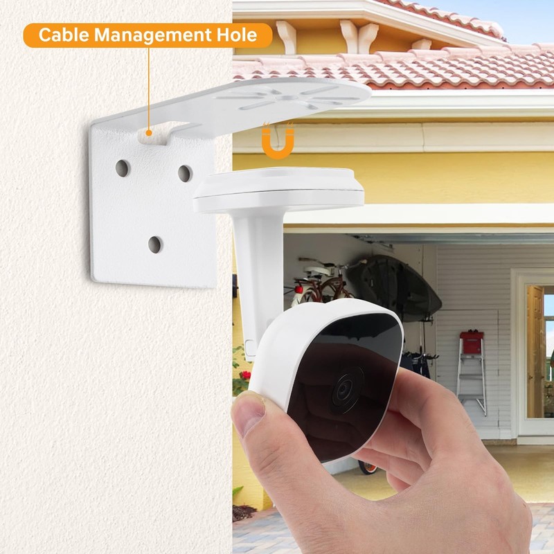 Metal Wall Mount for myQ Smart Garage Security Camera, No Drill Weatherproof ... gallery