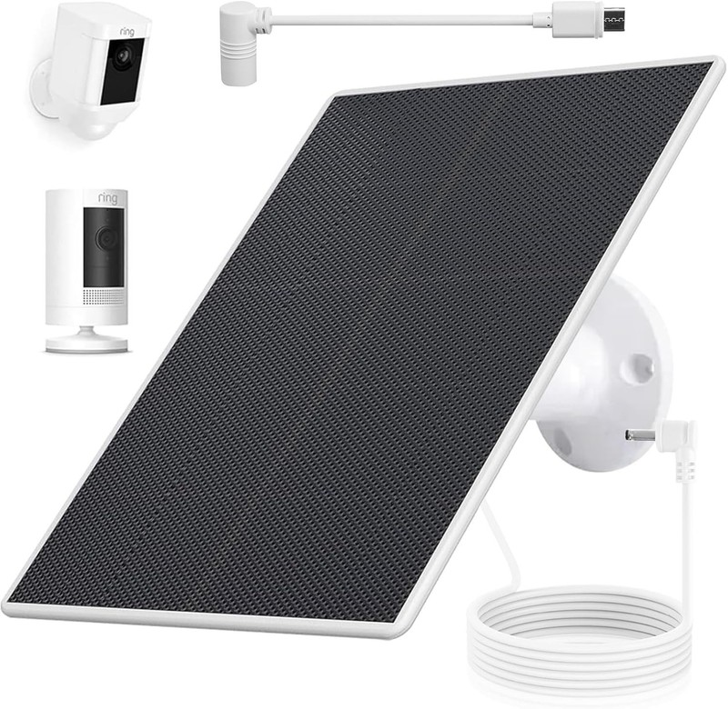 Ring Camera Solar Panel Charger for Stick Up and Spotlight Cams, Weatherproof gallery
