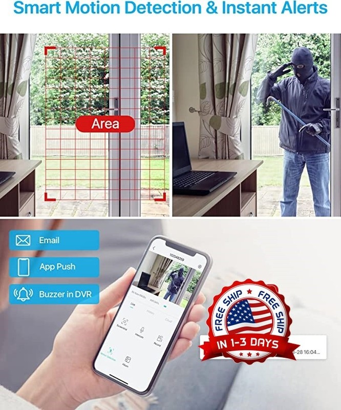 8 Security Camaras HD 1080p Video De Seguridad Para Casas Home 8Ch Vigilancia US gallery