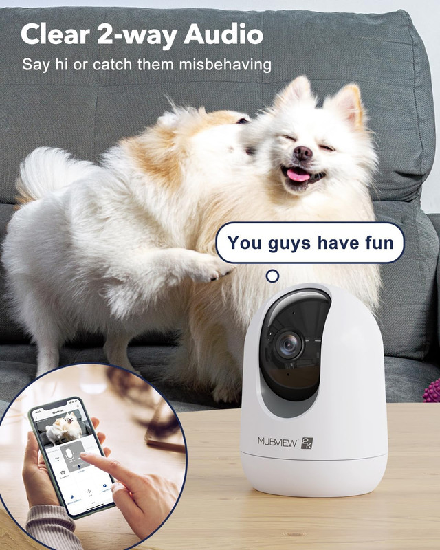Indoor Security Camera 2K, Pet Camera with Phone App, Wifi Cameras for Home Secu gallery
