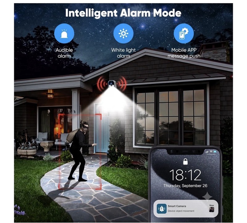 Smart Camera IP66 Outdoor Weatherproof Wi-Fi Surveillance Camera White gallery