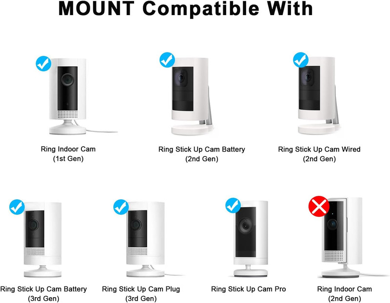 2 Pack Adhesive Wall Mount Compatible with Ring Stick up Cam Wired/Battery,Outd gallery