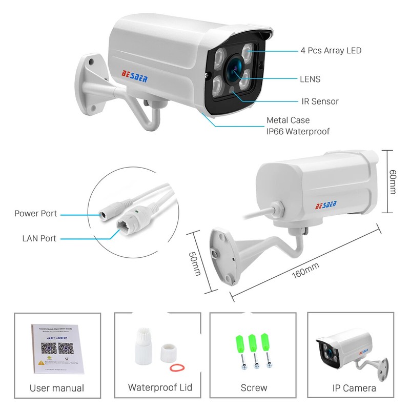 8MP IP Camera HD 4MP Waterproof Video Surveillance Bullet Camera IR Night Vision gallery
