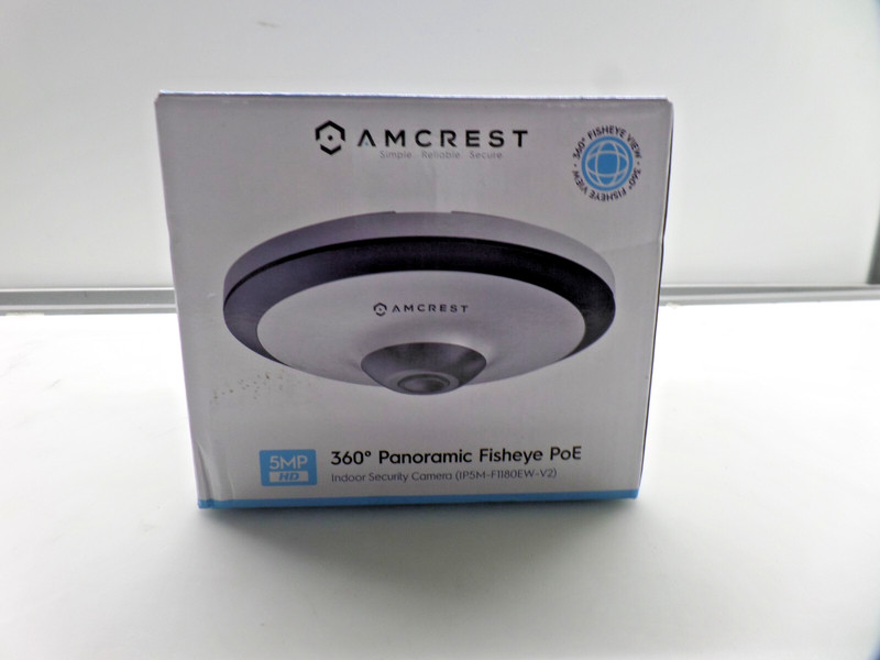 Amcrest 5MP IP Camera POE Security Indoor Dome IP5M-F1180EW 360° Indoor Fisheye